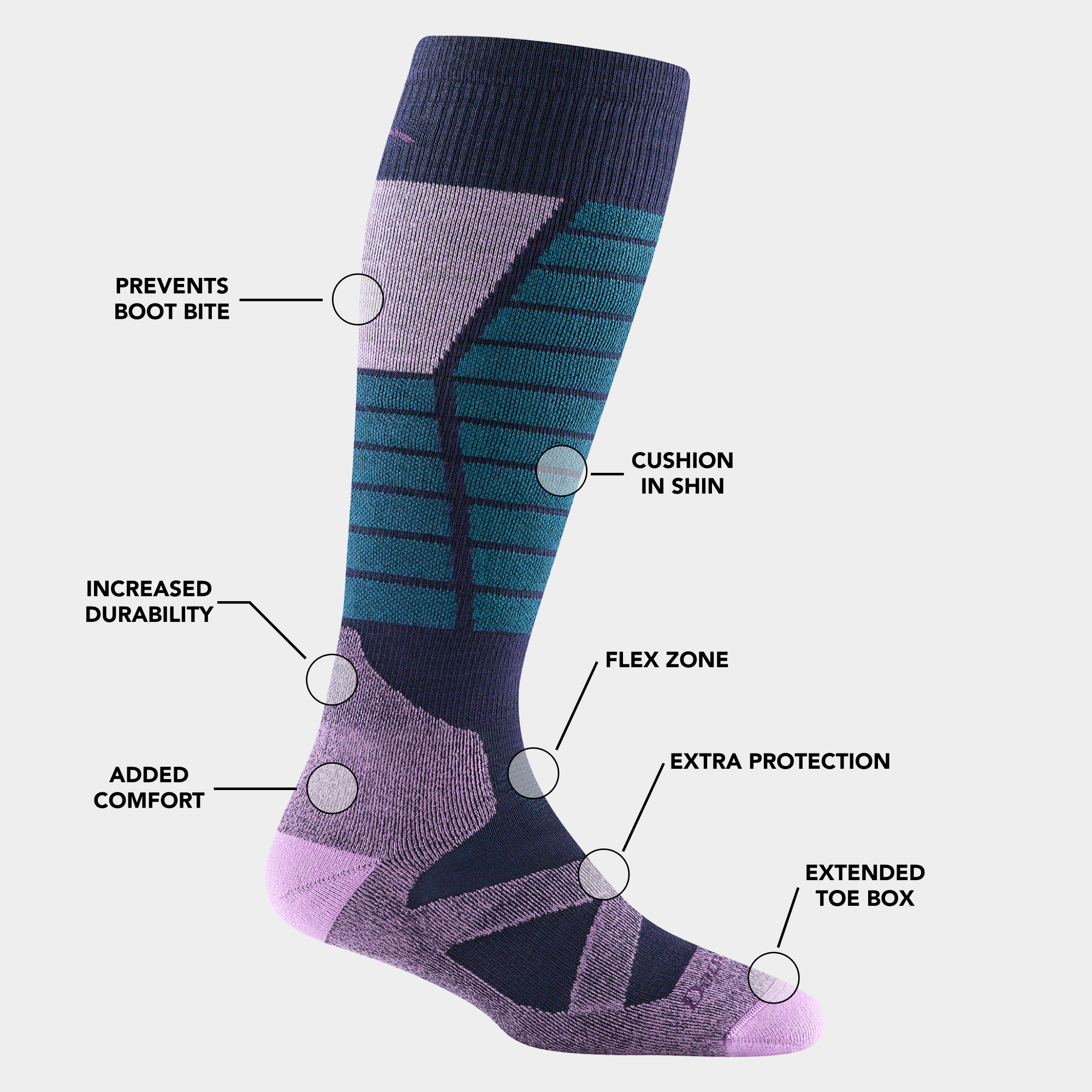 Women's Function X Over-the-Calf Midweight Ski & Snowboard Socks - Image 8